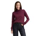 Rollkragenpullover TOM TAILOR, Damen, Gr. XS, rot (bordeaux rot), Obermaterial: 60% Baumwolle, 40% Viskose, unifarben, casual, regular fit taillenbedeckt, Langarm Rippbündchen, Pullover, mit Rippbündchen