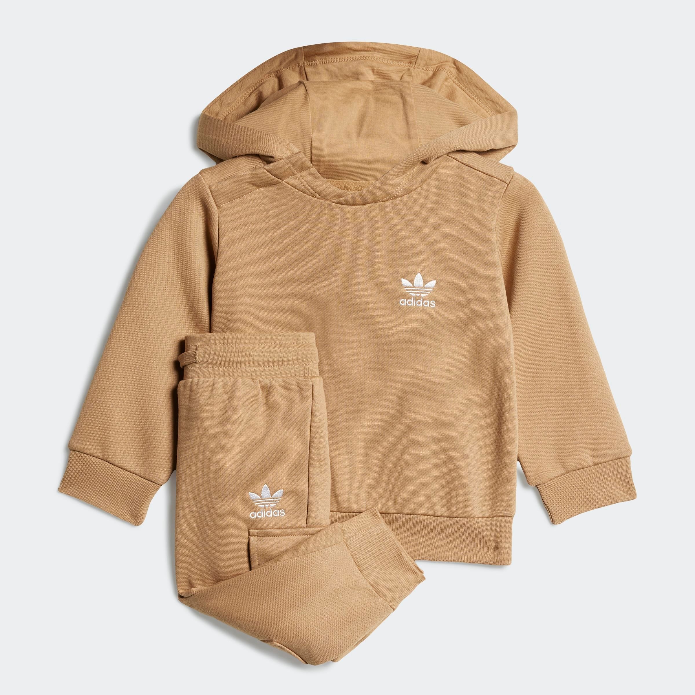 Trainingsanzug ADIDAS ORIGINALS "HOODIE SET", Kinder, Gr. 86, cardboard, Obermaterial: 70% Baumwolle, 30% Polyester, Sportanzüge Image