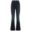 Bootcut-Jeans BOSS ORANGE "Rosa High Rise Bootcut Premium Damenmode", Damen, Gr. 30, Länge 30, blau (dunkelblau 401), Denim/Jeans, Obermaterial: 91% Baumwolle, 7% Polyester, 2% Elasthan, unifarben, casual, bootcut fit normal, Jeans, mit geschlitztem...