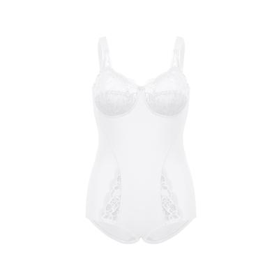 Body SUSA, Damen, Gr. 85, Cup C, weiß, Obermaterial: 78% Polyamid, 15% Elasthan, 7% Baumwolle, feminin, figurbetont, ohne Ärmel, Bodies, stark formend, Glitzer-Effekt, Spitze, ohne Bügel Image