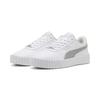 Sneaker PUMA "Carina 3.0 Day Night Sneakers Damen", Gr. 40.5, weiß (weiß silber metallic), Obermaterial: Textil, Synthetik; Futter: Textil; Innensohle: Textil; Laufsohle: Gummi, Schuhe