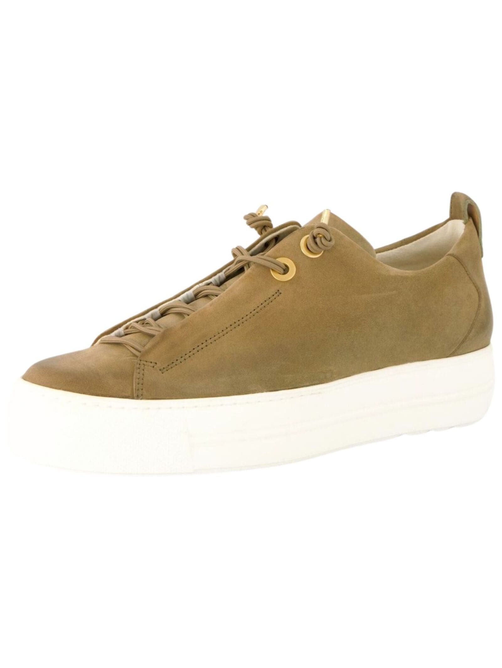 Sneaker PAUL GREEN "Paul Green Sneaker Veloursleder", Damen, Gr. 37, grün (olive), Veloursleder, Schuhe Sneaker