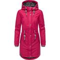 Regenjacke PEAK TIME "L60042", Damen, Gr. S (36), pink (magenta), Obermaterial: 100% Polyurethan, Futter 1: 100% Polyester, Futter 2: 60% Baumwolle, 40% Polyester, Wattierung: 100% Polyester, modisch, tailliert ca. Mitte Oberschenkel, Langarm Ärmel...