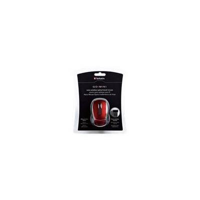 Verbatim 97540 Mini Travel Mouse - Wireless, Optical, 2.4 GHz, USB Receiver, Red
