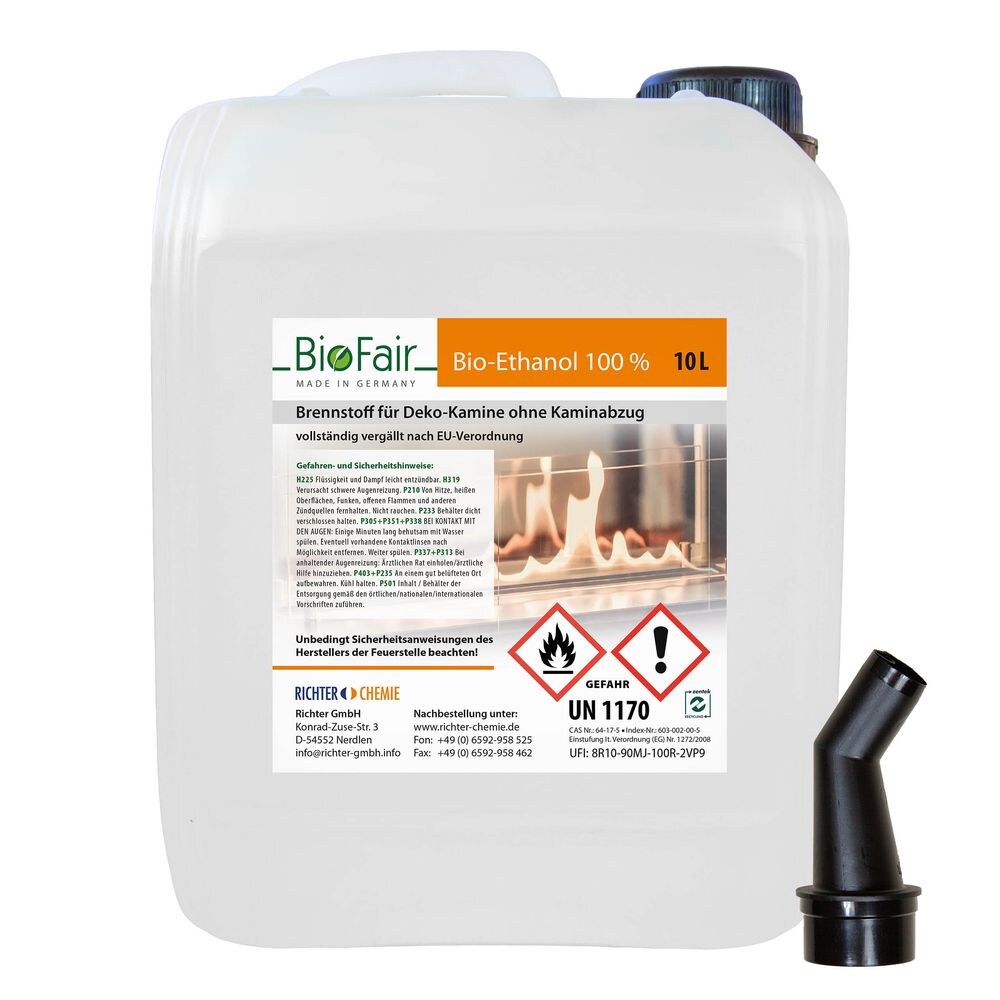 Bioethanol 100% im 10-Liter-Kanister für Ethanol-Kamine-1 x 10 Liter Image