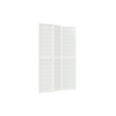 vidaXL 3-tlg. Paravent Japanischer Stil Faltbar 120x170 cm Weiß Image