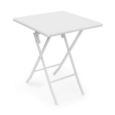 relaxdays Gartentisch klappbar BASTIAN quadratisch 61,5 x 61,5 cm weiß Image