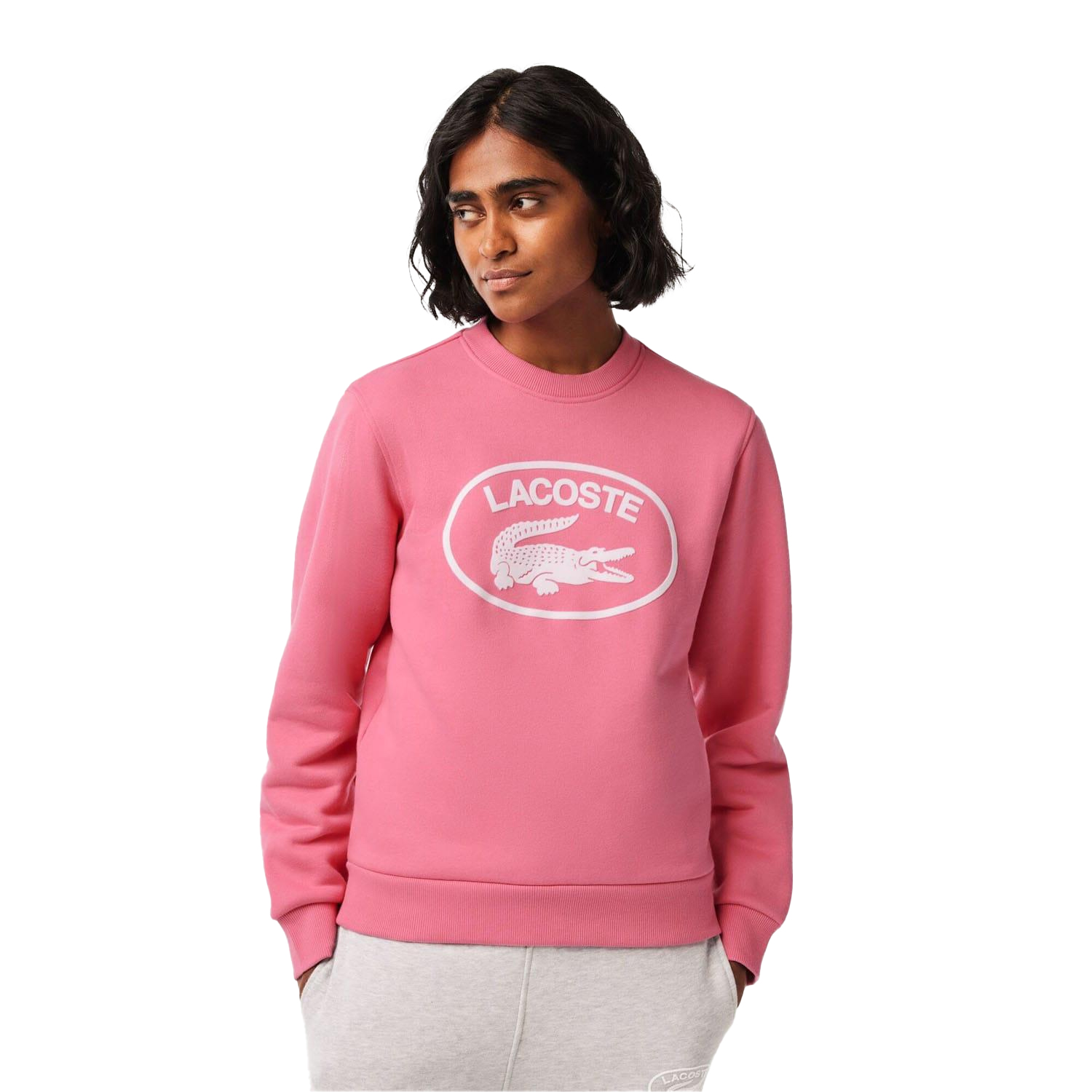 Lacoste - Fleece Sweatshirt für Damen Bio-Baumwolle Lose (Pink) Image