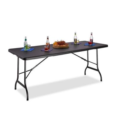 relaxdays Gartentisch klappbar BASTIAN 178 x 74 cm Schwarz