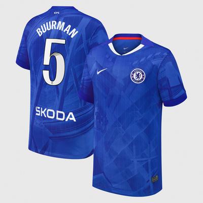 Chelsea WSL Stadion Heimtrikot 2025-26 - Kinder mit Aufdruck Buurman 5 Image