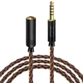 Geekria 6NOCC Cavo bilanciato da 4,4 mm Prolunga di aggiornamento in rame monocristallo, da 4,4 mm a 4,4 per cuffie HiFi (4,9 piedi / 1,5 m)
