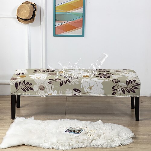 1/4/6 Stück bedruckte Sitzbezüge für Banksitze, wasserdichte Schonbezüge aus Polyester-Spandex, dehnbarer, waschbarer Möbelschutz für Esszimmer, Schlafzimmer und Wohnzimmer Image