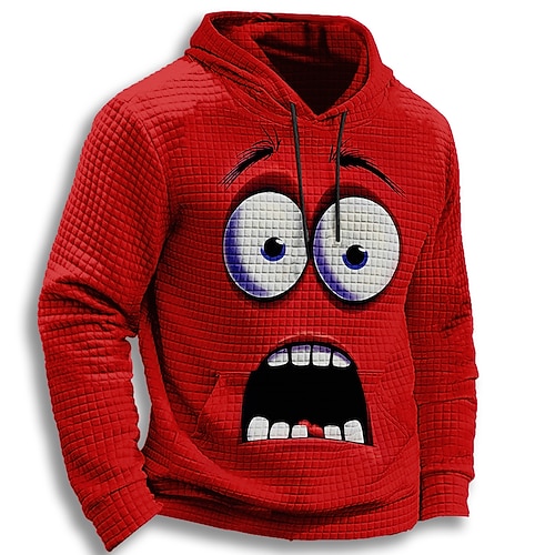 Herren 3D Kapuzensweatshirt Pullover Gotisch Langarm Rundhalsausschnitt Party Geschenk Streetwear Rote Blau Purpur Orange Grün Kordelzug Herbst Winter Designer S M L XL XXL XXXL Image