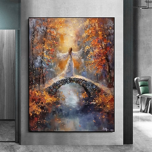 handgemachtes Original-Ölgemälde „Herbstlandschaft" auf Leinwand, abstraktes weibliches Modellgemälde für die Wohndekoration mit gespanntem Rahmen/ohne Innenrahmen Image