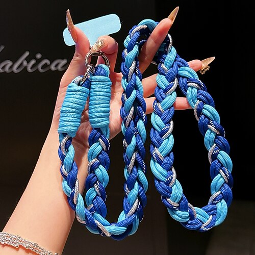 Modisches und exquisites verstellbares Dopamin-Hängeseil, farbenfrohes, sechssträngiges gewebtes Handy-Hängeseil, vielseitiges langes Seil Image