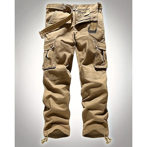 Herren Cargo-Hosen Hose Knöpfe Mehrere Taschen Einfach tragbar Outdoor Täglich Campen und Wandern Mode Klassisch Schwarz Armeegrün Image