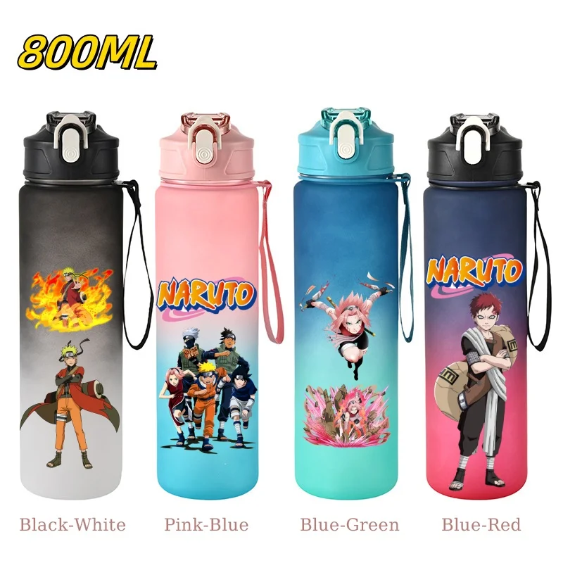 800ML NARUTO Straw Leak Proof Locking Flip Cover for Water Bottle Portable Sport Water Bottle Ideal for Fitness Sports Outdoor
