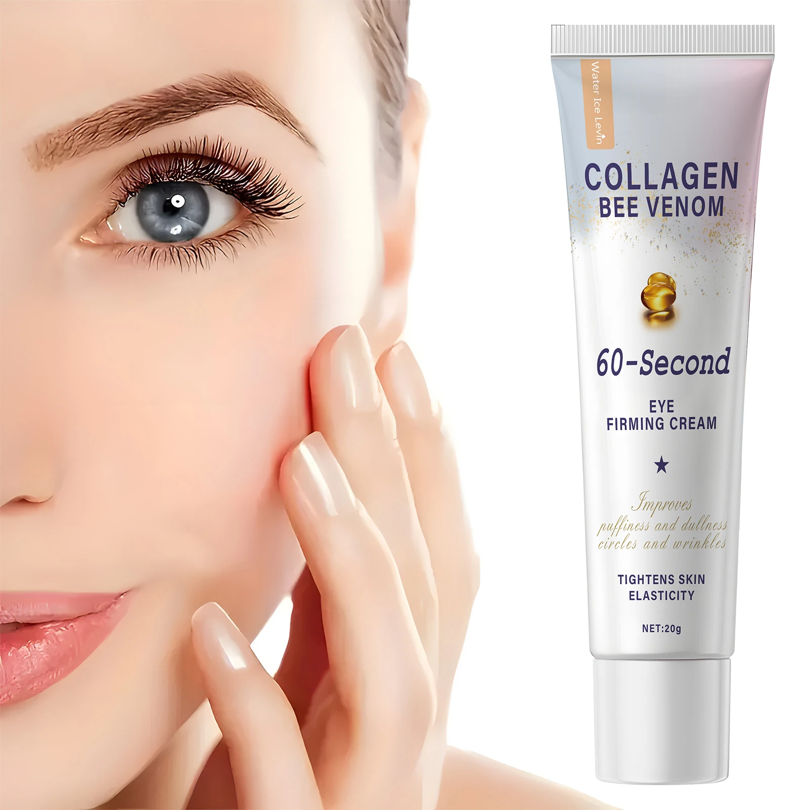 Straffende Augencreme – Bienengif, Kollagen und Hyaluronsäure, tief nährend, straffend und feuchtigkeitsspendend, hypoallergene Formel, Augencreme für alle Hauttypen Image