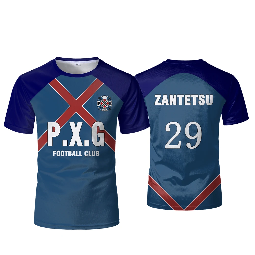 P.X.G Blue Lock Japanisches Anime-Trikot Fußballuniform Nr. 9 Rin Shidou Cosplay T-Shirts Männer und Frauen Casual Sport Tops Kinder