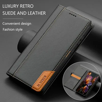 Luxus Fall RFID Leder Buch Coque für Samsung Galaxy S25 Ultra S24 S23 S22 S21 S20 FE S 21 Plus 22 23 24 FE 25 Rand Flip-Cover