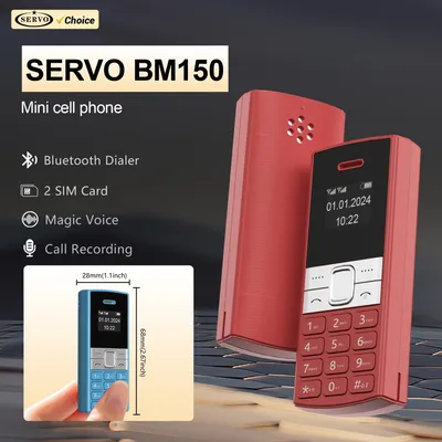 SERVO BM150 Super Mini Mobile Phone 2 SIM Standby Bluetooth Dial Magic Voice Blacklist Speed Dial 2G GSM Small Backup Cellphones