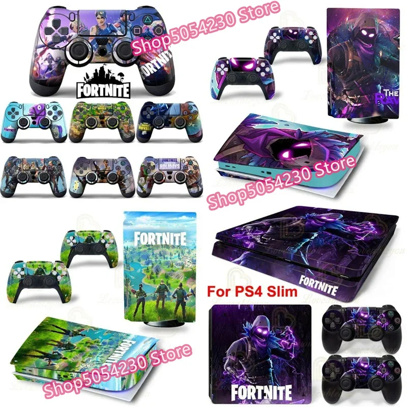 Modische FORTNITE Konsolenaufkleber für SONY PS4 PS5 Battle Royale Ganzkörper-Hautaufkleber für PlayStation 4-Controller-Gamepad Image