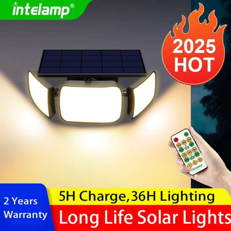 1200LM Solar Licht für Outdoor Solar Lampe Sonnenlicht Motion Sensor Licht Fernbedienung Wasserdicht Garten Straße Wand Hof Lampe