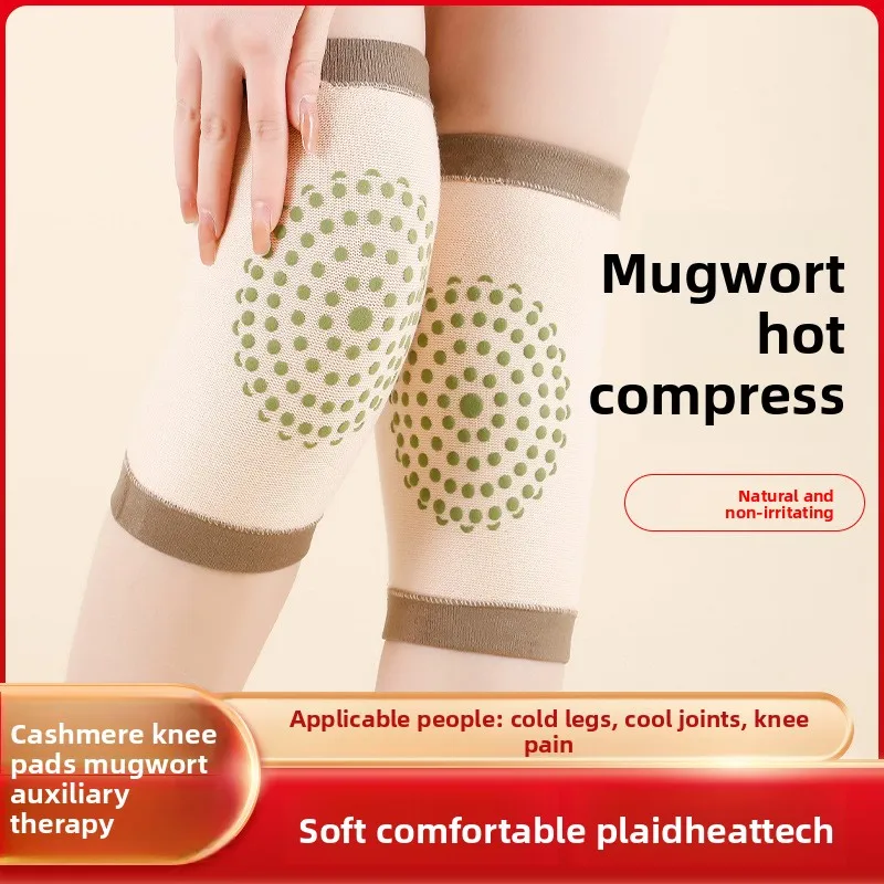 Wermut-Heizung, Kaschmir-Knieschützer, Sport-Knieschützer, um die Beine warm zu halten, rutschfeste Knieschützer für Damen und Herren Image