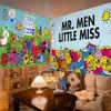 Mr. M-Men Niedlicher L-Little Miss Anime Wandteppich Hippie Blumen Wandteppiche Wohnheim Dekor Günstige Hippie Wandbehang
