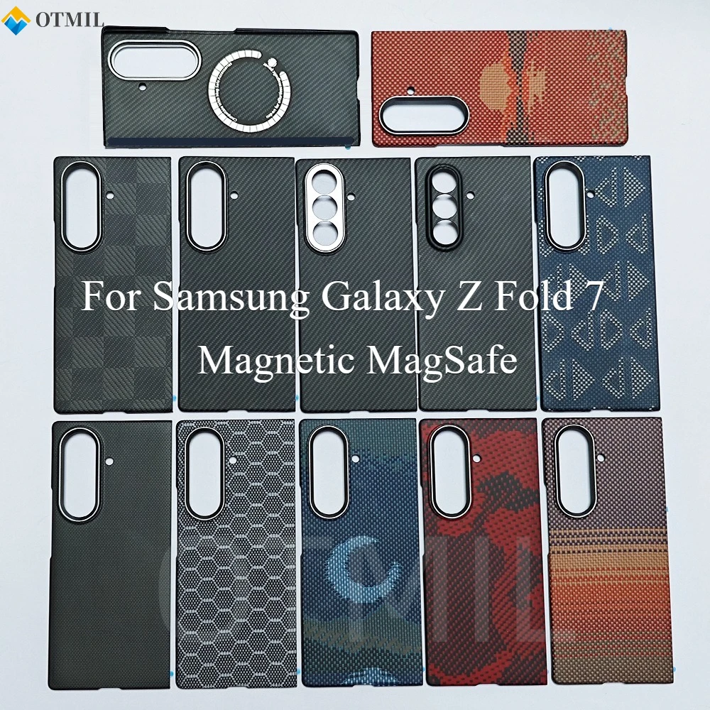 New Z Fold 7 Case Real Carbon Fiber Aramid Magnetic Case for Samsung Galaxy Z Fold 7 for Magsafe Case Magnetic Shell Cover Phone
