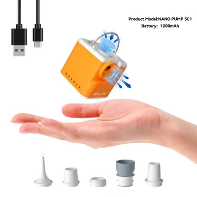 VOLLYC NANO PUMP 5 1200mAh Rechargeable Battery Electric Ultralight Portable Air Pump,for air mattress,vacuum bag,camping