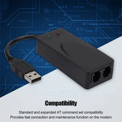 USB Fax Modem Dual Port USB2.0 56K V.92 V.90 External Modem Driver for Win 7 8 10 XP Receive Send Fax on ComputerJADD