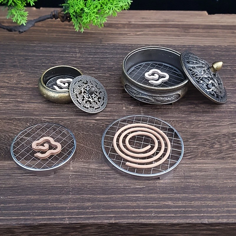 1 Stück Edelstahl-Räucherstäbchenhalter, Gitterbasis – hitzebeständiges, feuerfestes Design (ohne Räucherstäbchen, ohne Brenner) Image