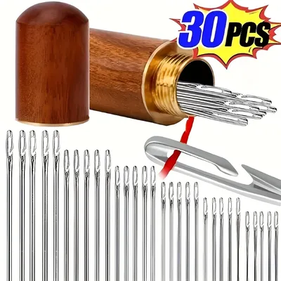 30 piece self threading needle set, elderly specific clothing, sewing, hand sewing, opening, quilt, clothing, sewing accessories