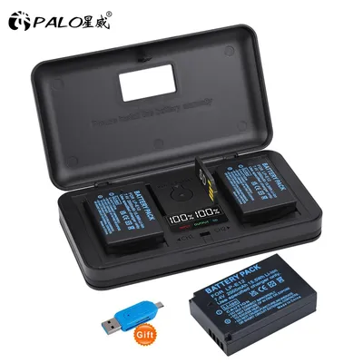 PALO 2000 mAh LP-E12 LPE12 LP E12 Akku + 3-in-1-Multifunktionsladegerät für Canon M 100D Kiss X7 Rebel SL1 EOS M10 EOS M50 DSLR