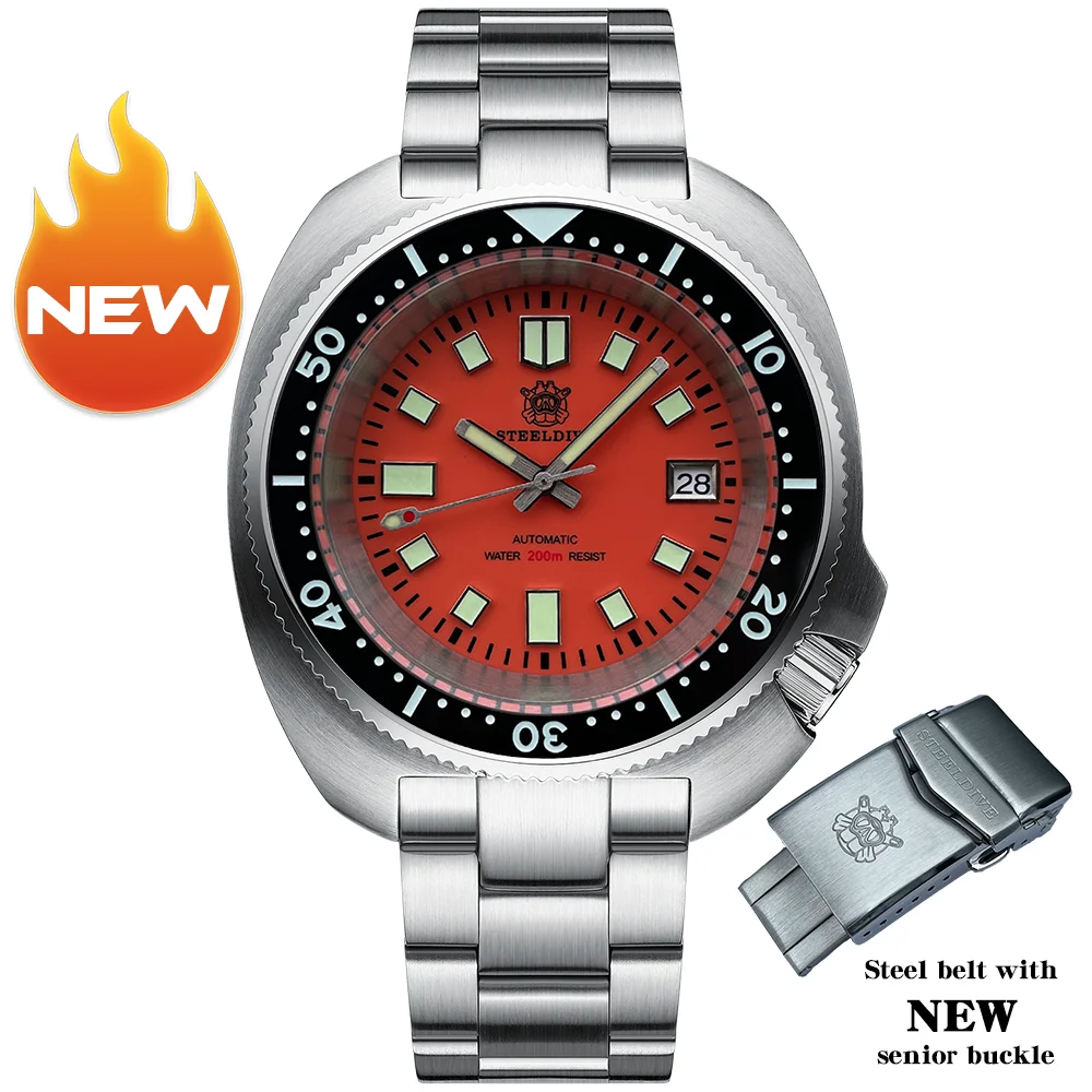 STEELDIVE SD1974 NEUE Farben Mode Abalone Saphirglas NH35 Uhrwerk Schweizer leuchtende 200 m wasserdichte mechanische Taucheruhr Image