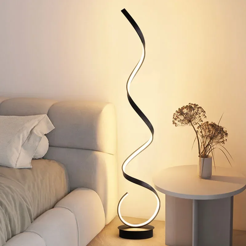 Moderne minimalistische Aluminiumlegierung Spirale Led Stehlampe Studie Schlafzimmer Nachttischlampe Wohnzimmer Sofa Beleuchtung Dekoration