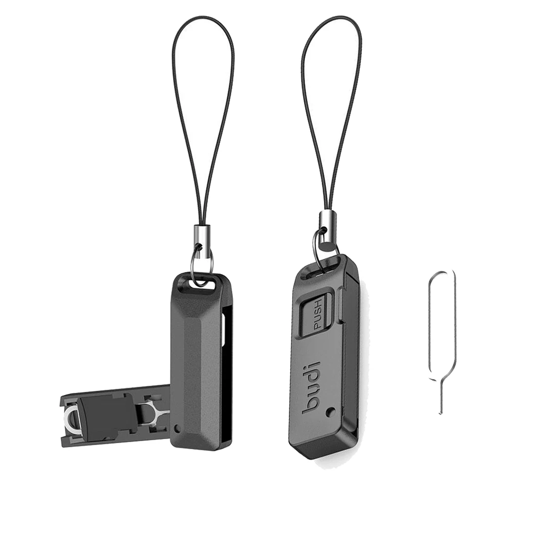 1/2/5PCS Sim Karte Slot Lagerung Box Mit Lanyard Sim Karte Tray Pin Auswerfen Entfernung Werkzeug nadel Opener Mit SIM/TF Karte Lagerung Box Image