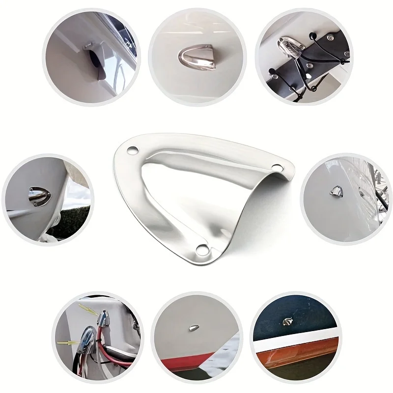 2 Stück Clamshell-Entlüftungsabdeckungen aus Edelstahl in Marinequalität, Kabellochschutz für Boot, Yacht, Kajak, langlebiges Zubehör Image