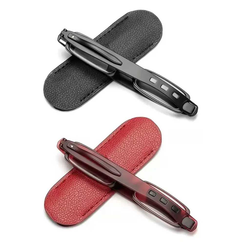 TR90 Tragbare faltbare Anti-Blaulicht-Lesebrille mit Lederetui für Herren und Damen, kompakt, 360° ° Presbyopie-Brille mit gedrehten Taschen Image