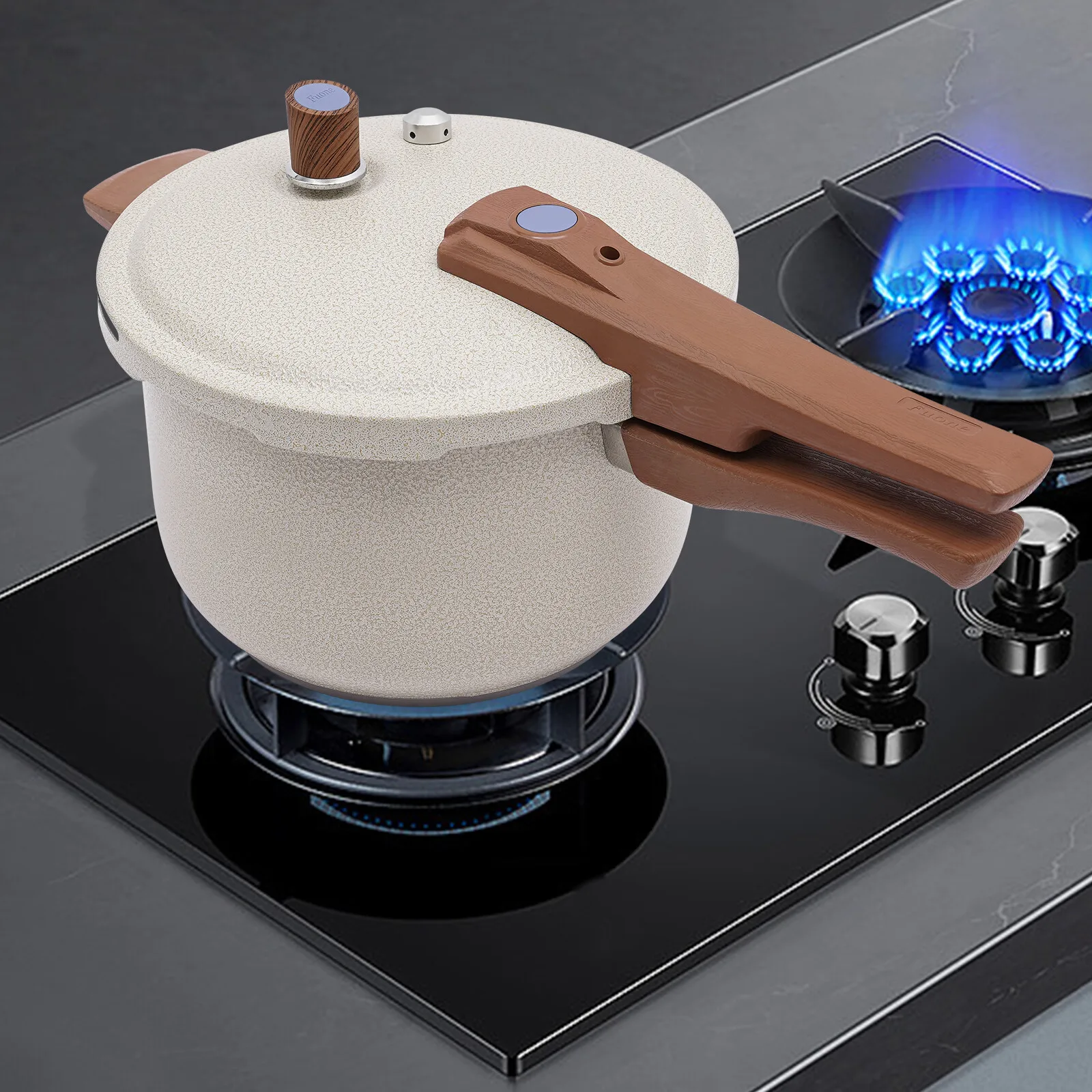 7L Schnellkochtopf aus Edelstahl 201, 80 kPa, Multi-Sicherheitsfunktionen, geeignet für Zuhause, Restaurant, Gas, Elektroherd Image