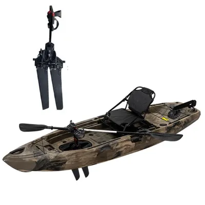 10FT Sit-On-Top Fishing Kayak Durable Plastic HDPE Canoe for Water Sports Capacity 1 Persons 3m Length