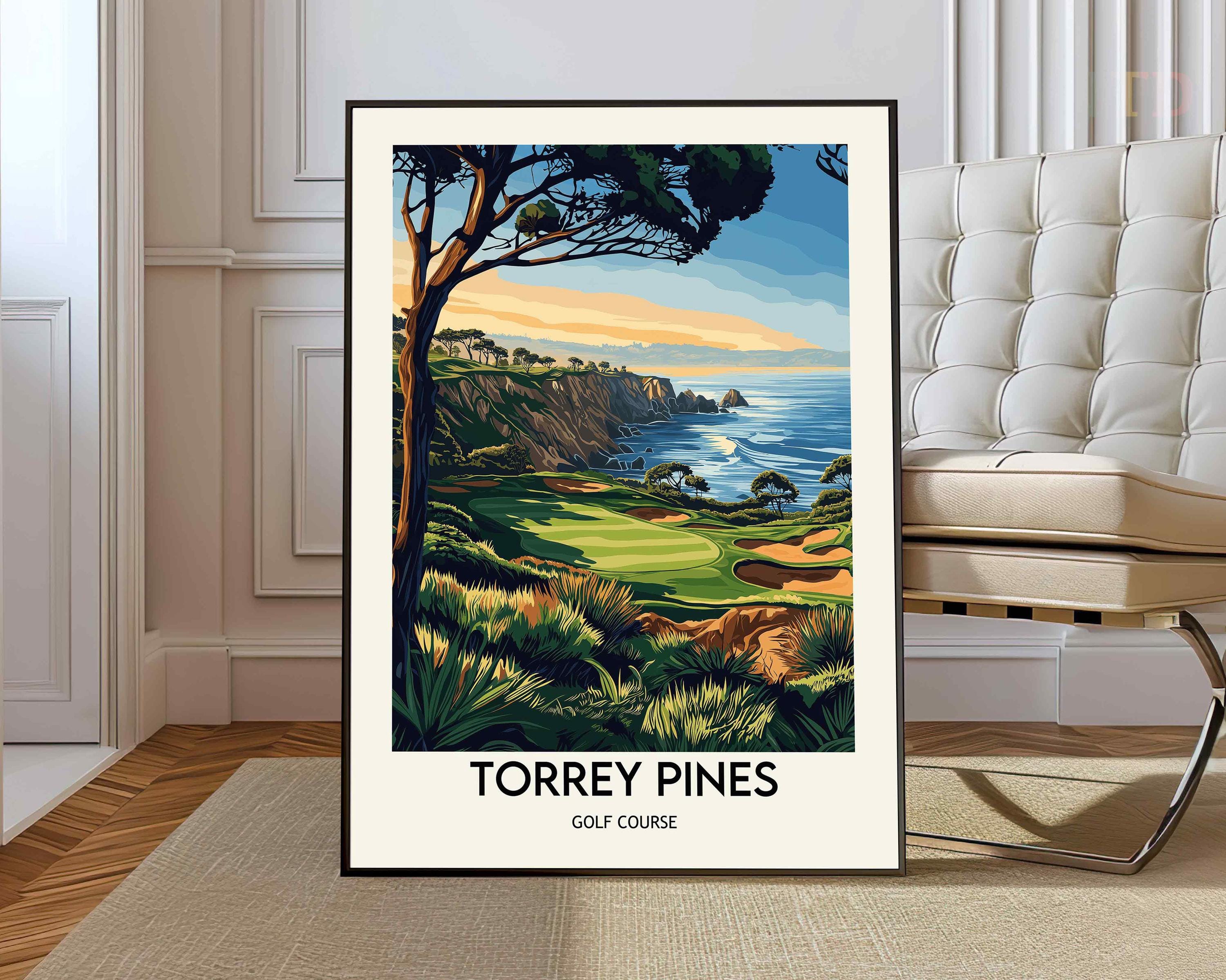 Poster del golf Torrey Pines, arte murale del golf Torrey Pines, stampa del golf Torrey Pines, foto del golf Torrey Pines, stampa del poster del golf