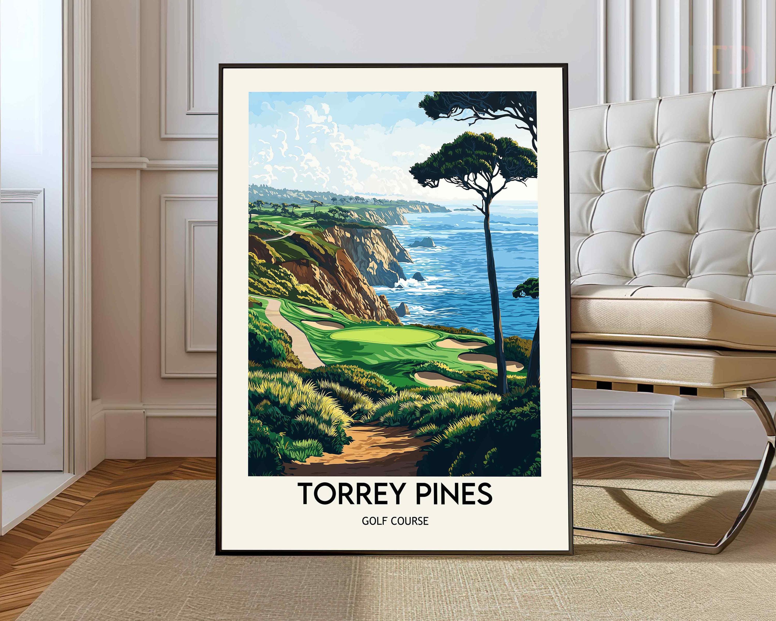 Poster del golf Torrey Pines, arte murale del golf Torrey Pines, stampa del golf Torrey Pines, foto del golf Torrey Pines, stampa del poster del golf