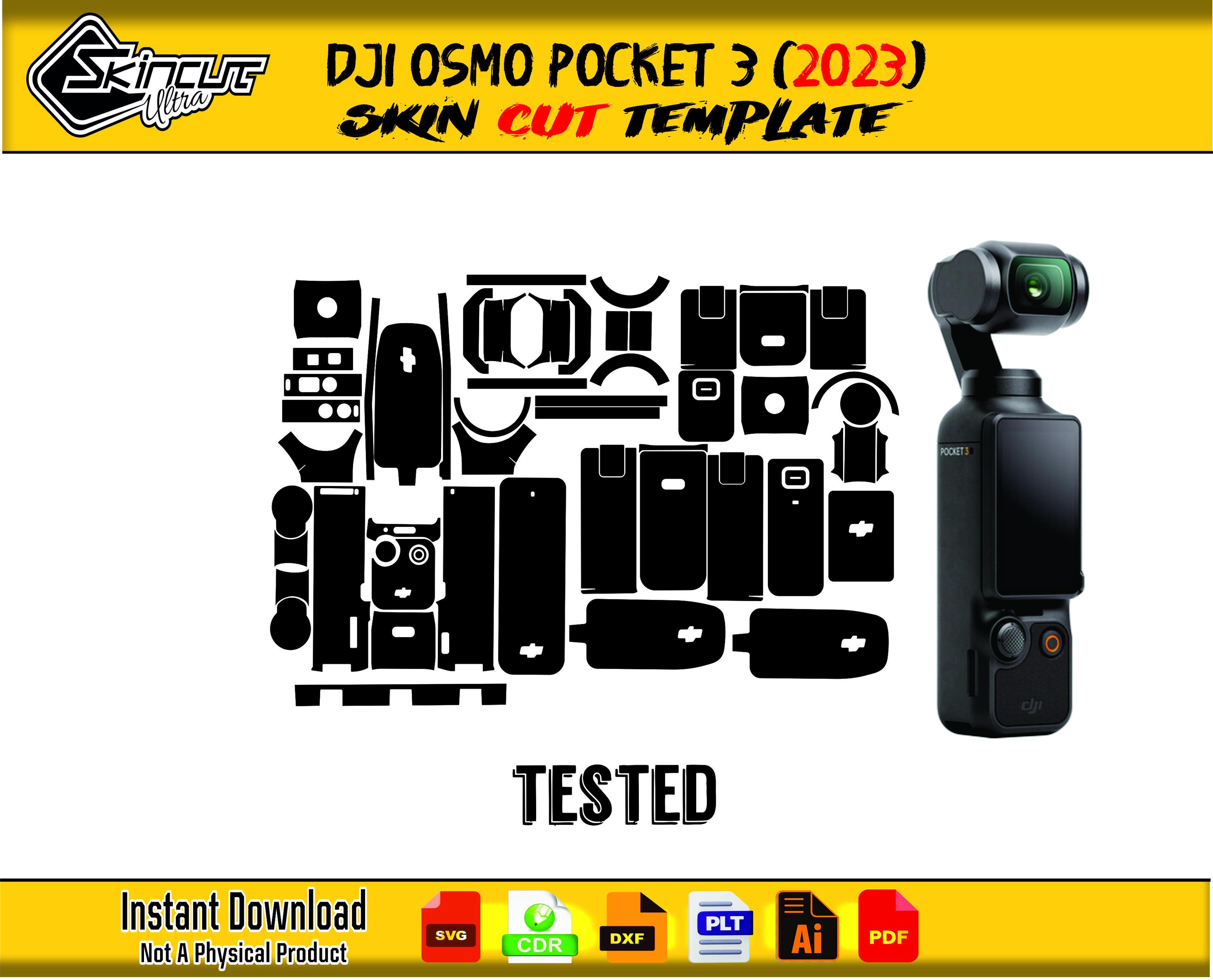 Modello vettoriale skin DJI Osmo Pocket 3 (2023) layout skin file fustelle skin svg skin Cricut Silhouette file di taglio skin DJI Osmo Pocket 3
