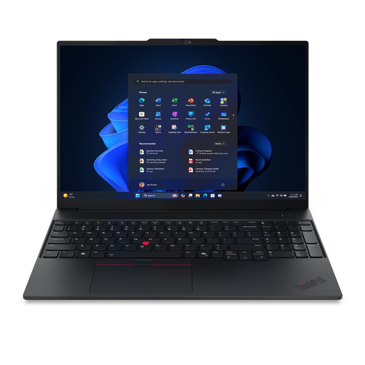 Lenovo ThinkPad E16 G3 (Black, 16" WUXGA, Intel® Core™ Ultra 7 255H, 128 GB RAM, 1 TB SSD) mit Windows 11 Pro Image