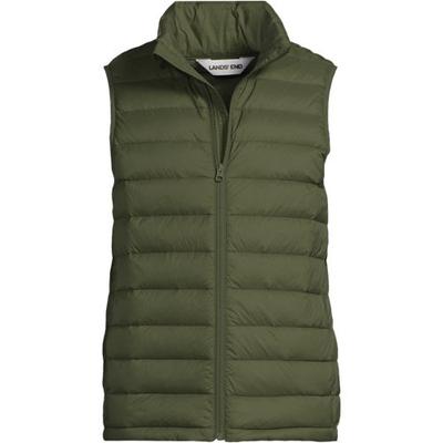 Wanderweight Down Ultralight Packable Gilet, Men, size: 38-40, regular, Green, Polyester/Nylon/Down, by Lands' End