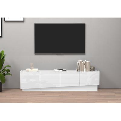 Lowboard INOSIGN "VELA, Lowboard, Breite 180 cm, Design mit schrägen Türen", weiß, T:35cm, Sideboards Image