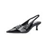 Slingpumps STEVE MADDEN "STEVE MADDEN Pumps Lederimitat", Damen, Gr. 37, schwarz, Lederimitat, casual, Schuhe