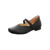 Riemchenballerina THINK "Think Ballerinas Nappaleder", Damen, Gr. 39,5, schwarz (schwarz, schwarz), Nappaleder, casual, Schuhe